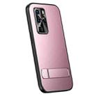For Huawei P40 Pro R-JUST RJ-61 Electroplating Frosted TPU + PC Phone Case with Holder(Pink) - 1