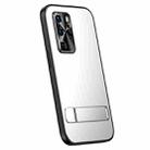 For Huawei P40 R-JUST RJ-61 Electroplating Frosted TPU + PC Phone Case with Holder(Silver) - 1