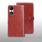 For Honor Play 40 idewei Crocodile Texture Leather Phone Case(Red) - 1