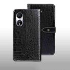 For Honor Play 40 idewei Crocodile Texture Leather Phone Case(Black) - 1