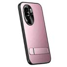 For Honor 100 R-JUST RJ-61 Electroplating Frosted TPU + PC Phone Case with Holder(Pink) - 1