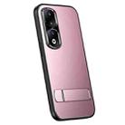 For Honor 90 Pro R-JUST RJ-61 Electroplating Frosted TPU + PC Phone Case with Holder(Pink) - 1