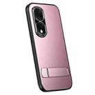 For Honor 80 R-JUST RJ-61 Electroplating Frosted TPU + PC Phone Case with Holder(Pink) - 1