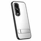 For Honor 80 Pro R-JUST RJ-61 Electroplating Frosted TPU + PC Phone Case with Holder(Silver) - 1