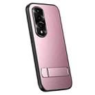 For Honor 70 Pro R-JUST RJ-61 Electroplating Frosted TPU + PC Phone Case with Holder(Pink) - 1