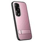 For Honor 70 R-JUST RJ-61 Electroplating Frosted TPU + PC Phone Case with Holder(Pink) - 1