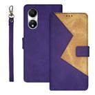 For Honor Play 40 idewei Two-color Splicing Leather Phone Case(Purple) - 1