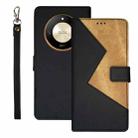 For Honor X9b idewei Two-color Splicing Leather Phone Case(Black) - 1