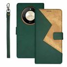 For Honor X9b idewei Two-color Splicing Leather Phone Case(Green) - 1