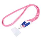 Double Buckle Twist Rope Slim Long Lanyard(Rose Red) - 1