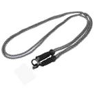 Double Buckle Twist Rope Slim Long Lanyard(Black Grey) - 1