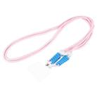 Double Buckle Twist Rope Slim Long Lanyard(Light Pink) - 1