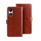 For Honor Play 40 idewei Crazy Horse Texture Leather Phone Case with Holder(Brown) - 1