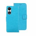 For Honor Play 40 idewei Crazy Horse Texture Leather Phone Case with Holder(Sky Blue) - 1