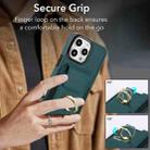 For iPhone 16 Pro Max Elastic Card Bag Ring Holder Phone Case(Dark Green) - 3