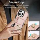 For iPhone 16 Pro Max Elastic Card Bag Ring Holder Phone Case(Rose Gold) - 3