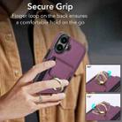 For iPhone 16 Plus Elastic Card Bag Ring Holder Phone Case(Purple) - 3