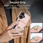 For iPhone 16 Plus Elastic Card Bag Ring Holder Phone Case(Rose Gold) - 3