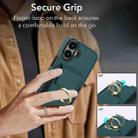 For iPhone 16 Elastic Card Bag Ring Holder Phone Case(Dark Green) - 3