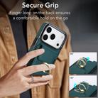 For iPhone 17 Pro Elastic Card Bag Ring Holder Phone Case(Dark Green) - 3