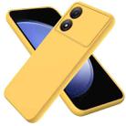 For ZTE Blade A34 Pure Color Liquid Silicone Shockproof Phone Case(Yellow) - 1