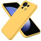 For ZTE Blade V50 Vita Pure Color Liquid Silicone Shockproof Phone Case(Yellow) - 1