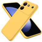 For ZTE Blade A54 Pure Color Liquid Silicone Shockproof Phone Case(Yellow) - 1