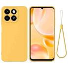 For ZTE Blade A55 / A35 Pure Color Liquid Silicone Shockproof Phone Case(Yellow) - 1