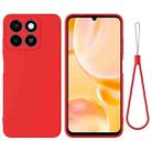 For ZTE Blade A55 / A35 Pure Color Liquid Silicone Shockproof Phone Case(Red) - 1