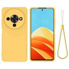 For ZTE Blade A76 5G Solid Color Liquid Silicone Dropproof Full Coverage Phone Case(Yellow) - 1