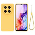 For ZTE Blade V70 Max Solid Color Liquid Silicone Dropproof Full Coverage Phone Case(Yellow) - 1