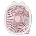 2 in 1 Portable Desktop Electric Fan Hanging Small Fan with LED Light(Pink) - 1