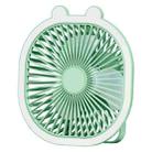 2 in 1 Portable Desktop Electric Fan Hanging Small Fan with LED Light(Green) - 1