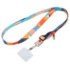 Adjustable Crossbody Mobile Phone Wide Long Lanyard(Colorful Canvas Pattern) - 1