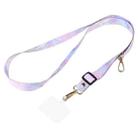 Adjustable Crossbody Mobile Phone Wide Long Lanyard(Purple Marble) - 1