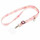 Adjustable Crossbody Mobile Phone Wide Long Lanyard(Pink Triangle) - 1