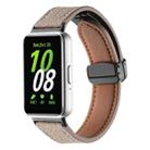 For Samsung Galaxy Fit 3 Litchi Texture Magnetic Black Buckle Leather Watch Band(Coffee) - 1