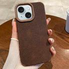 For iPhone 15 Creative Lunar Craters TPU Full Coverage Shockproof Phone Case(Coffee) - 1