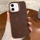 For iPhone 12 Creative Lunar Craters TPU Full Coverage Shockproof Phone Case(Coffee) - 1