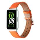 For Samsung Galaxy Fit 3 Sewing Thread Genuine Leather Watch Band(Orange) - 1
