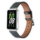 For Samsung Galaxy Fit 3 Sewing Thread Genuine Leather Watch Band(Black) - 1