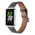 For Samsung Galaxy Fit 3 Sewing Thread Genuine Leather Watch Band(Coffee) - 1