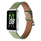 For Samsung Galaxy Fit 3 Sewing Thread Genuine Leather Watch Band(Avocado Green) - 1