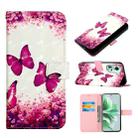 For OPPO Reno11 5G Global 3D Painting Horizontal Flip Leather Phone Case(Rose Butterfly) - 1