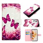 For OPPO Reno11 Pro 5G Global 3D Painting Horizontal Flip Leather Phone Case(Rose Butterfly) - 1