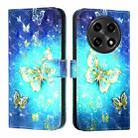 For OPPO A2 Pro 5G  / A3 Pro 5G 3D Painting Horizontal Flip Leather Phone Case(Golden Butterfly) - 1