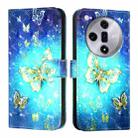 For OPPO Find X7 3D Painting Horizontal Flip Leather Phone Case(Golden Butterfly) - 1