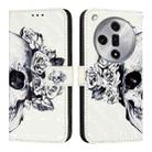 For OPPO Find X7 3D Painting Horizontal Flip Leather Phone Case(Skull) - 1