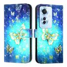 For OPPO Reno 11F 5G Global 3D Painting Horizontal Flip Leather Phone Case(Golden Butterfly) - 1