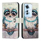 For OPPO Reno 11F 5G Global 3D Painting Horizontal Flip Leather Phone Case(Grey Owl) - 1